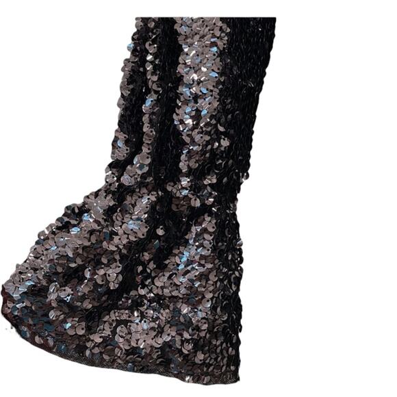 Free People Moonstruck Open Back Black Sequins Top Long Sleeve Size S - Picture 12 of 16